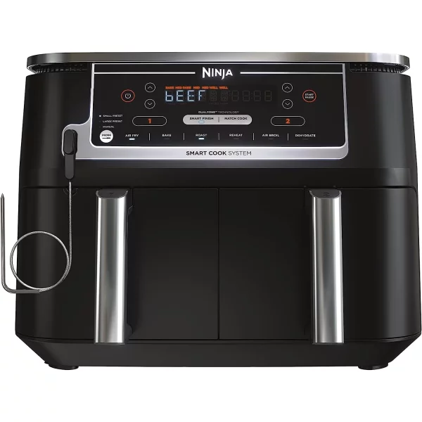 Restored Ninja - Foodi 6-in-1 10-qt. XL 2-Basket Air Fryer with DualZone Technology & Smart Cook System - Black (Refurbished)
