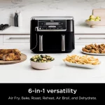 Restored Ninja - Foodi 6-in-1 10-qt. XL 2-Basket Air Fryer with DualZone Technology & Smart Cook System - Black (Refurbished)
