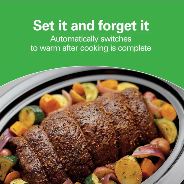Hamilton Beach Programmable Slow Cooker, 6 Quart Capacity, Removable Crock, Silver, 33463