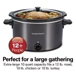 Hamilton Beach Slow Cooker, 10 Quart Capacity, Extra Large, Removable Crock, Black, 33191