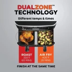 Restored Ninja - Foodi 6-in-1 10-qt. XL 2-Basket Air Fryer with DualZone Technology & Smart Cook System - Black (Refurbished)