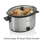 Hamilton Beach Slow Cooker, 10 Quart Capacity, Extra-Large, Removable Crock, Silver, 33190