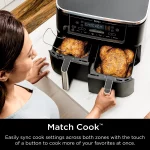 Restored Ninja - Foodi 6-in-1 10-qt. XL 2-Basket Air Fryer with DualZone Technology & Smart Cook System - Black (Refurbished)