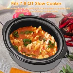 Gorware Silicone Slow Cooker Liner for 7-8QT Pot Slow Cooker Silicone Insert Leakproof Heat Resistant Dishwasher Safe Silicone Cooking Liner