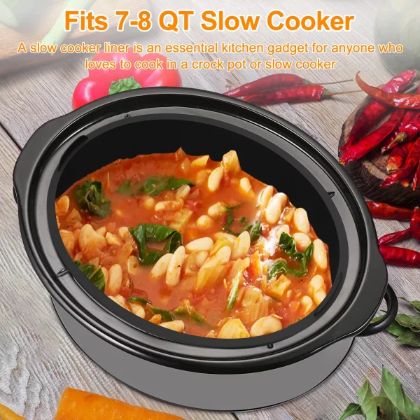 Gorware Silicone Slow Cooker Liner for 7-8QT Pot Slow Cooker Silicone Insert Leakproof Heat Resistant Dishwasher Safe Silicone Cooking Liner