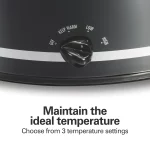Hamilton Beach Slow Cooker, 8 Quart Capacity, Extra-Large, Serves 10+, Removable Crock, Black, 33185