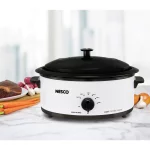 NESCO 6 Qt. Ivory Roaster with Porcelain Cook Well, 4816-14