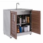 NewAge Products 5-piece Grove Stainless Steel Outdoor Kitchen with Drop-In Stainless Steel Platinum Grill