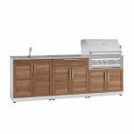 NewAge Products 5-piece Grove Stainless Steel Outdoor Kitchen with Drop-In Stainless Steel Platinum Grill