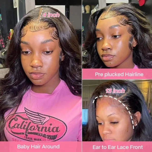 13x4 13x6 HD Transparent Body Wave Lace Front Human Hair Wigs For Women Pre Plucked Glueless Ready To Wear 5x5 4x4 Closure Wig