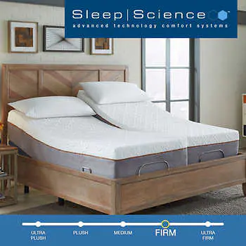 Sleep Science 14" Copper Infused Firm Memory Foam Mattress with Adjustable Q-Plus Base
